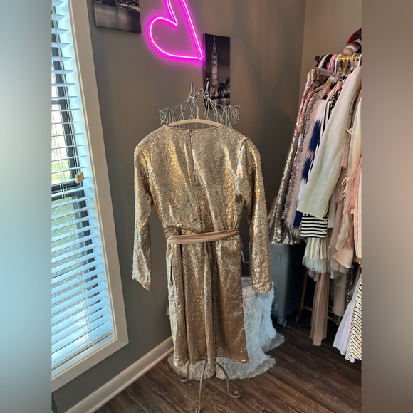 NWT SALT by ROOLEE Eleanor Sequin Faux Wrap Dress Sz Small - Picture 2 of 7